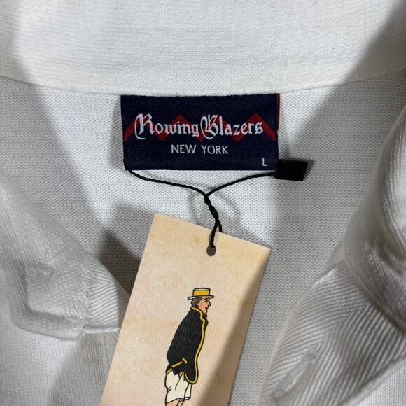 ROWING BLAZERS WHITE RUGBY WITH GREEN CHEVRON DETAIL SIZE LARGE NWT - Picture 5 of 6